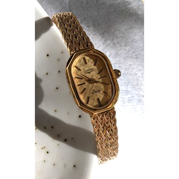 Vintage Longines L960 AO Gold Dial Quartz Womens Watch Gold Plated Mesh Bracelet main image 13